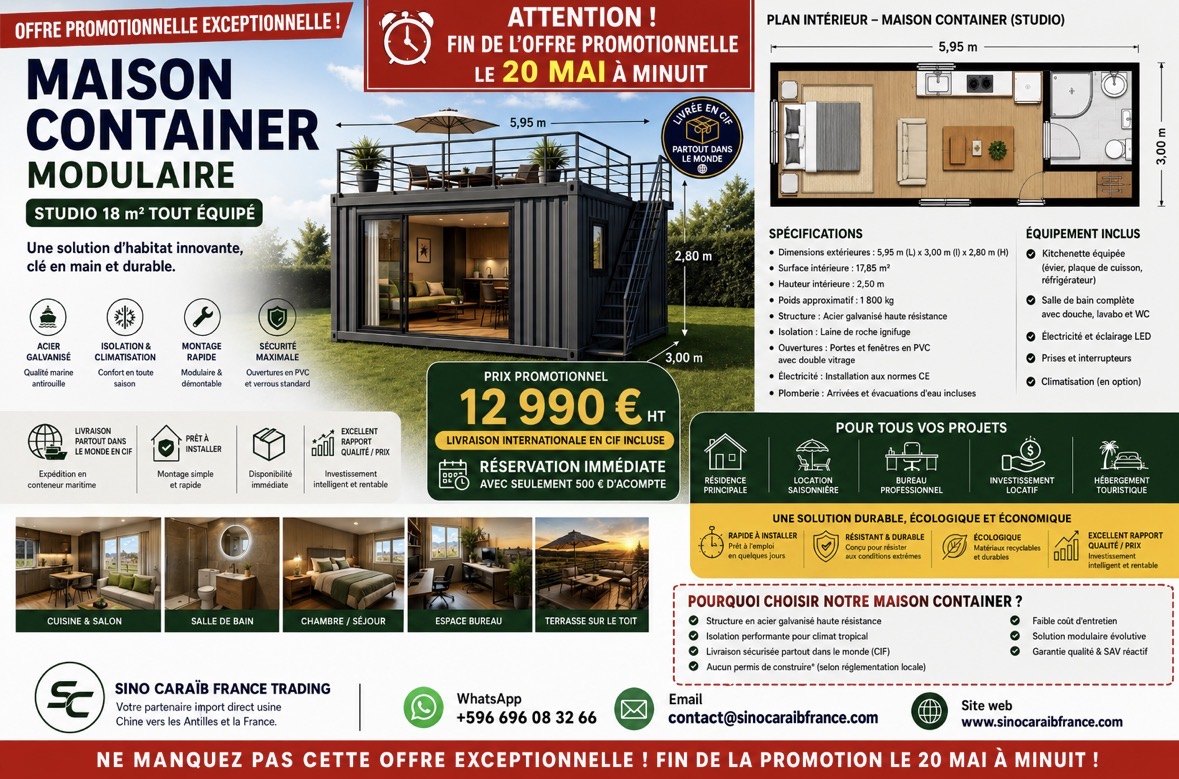 Studio container 18 m²